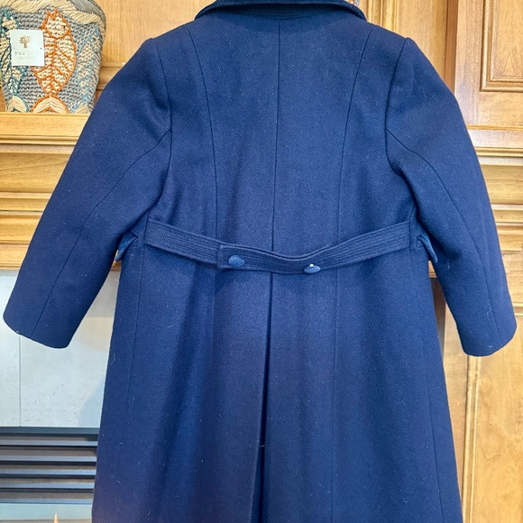 Trotters Heritage girls Navy Blue  double breasted elegant wool coat size 5 - Picture 2 of 8